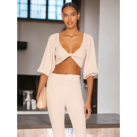 NWT L*Space Jemma Crop Top Sand Color M MSRP: $110 - Picture 5 of 5